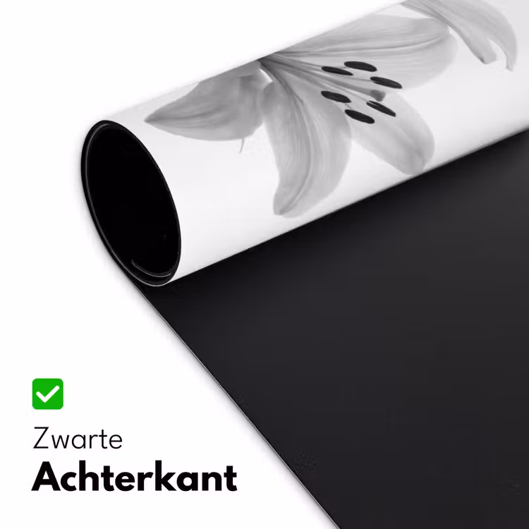 Lelies - Elegant - Zwart - Wit Muismat XXL klein -sfeer2