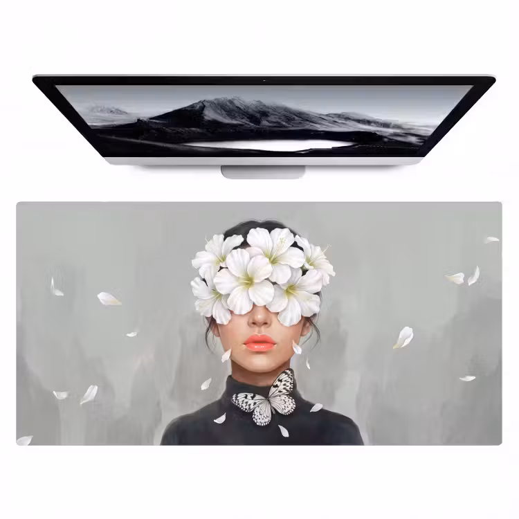 Lelies - Portret - Wit Muismat XXL klein -zzz3d