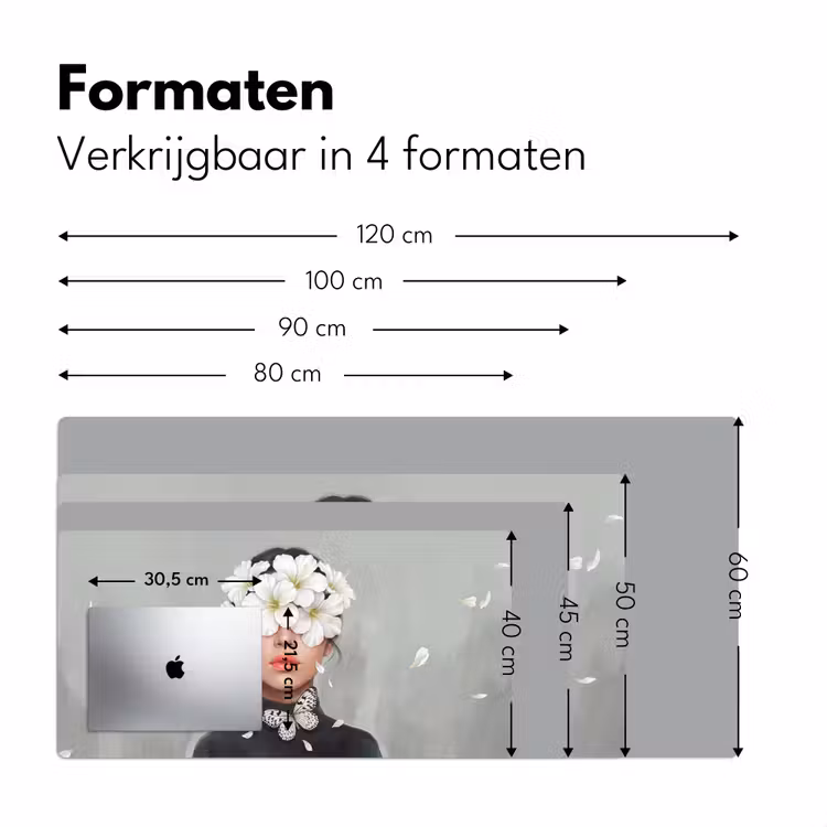 Lelies - Portret - Wit Muismat XXL klein -sfeer5