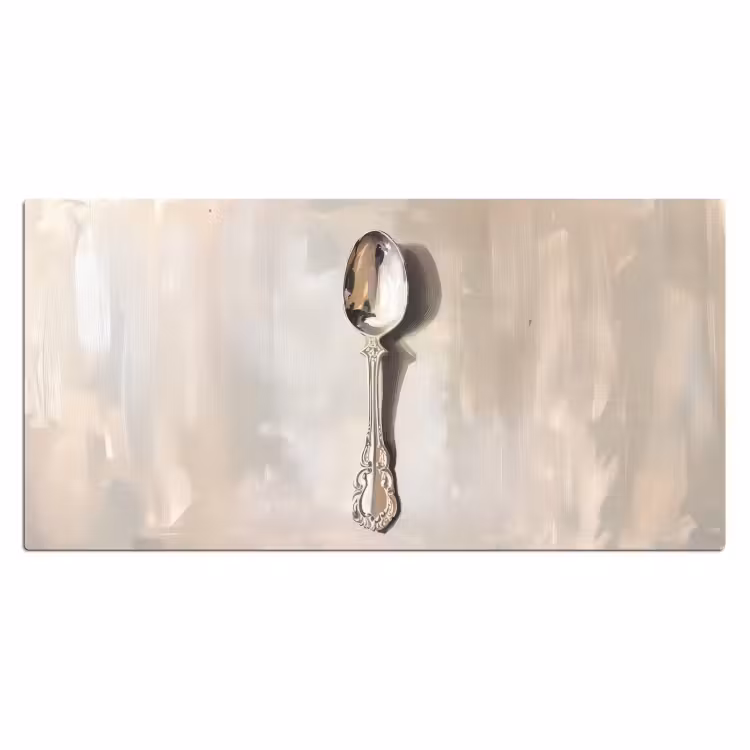 Lepel - Verf - Zilver Muismat XXL klein -3d_leeg