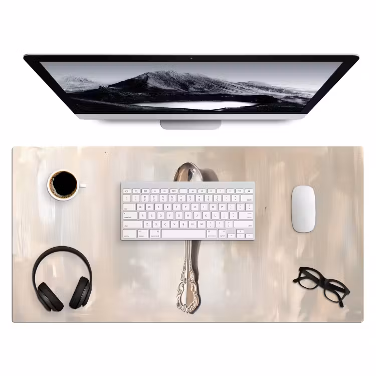 Lepel - Verf - Zilver Muismat XXL klein -3d
