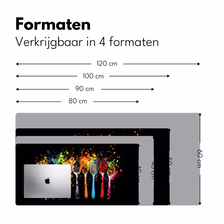 Lepels - Kruiden - Modern - Graffiti - Verf - Kleurrijk Muismat XXL klein -sfeer5