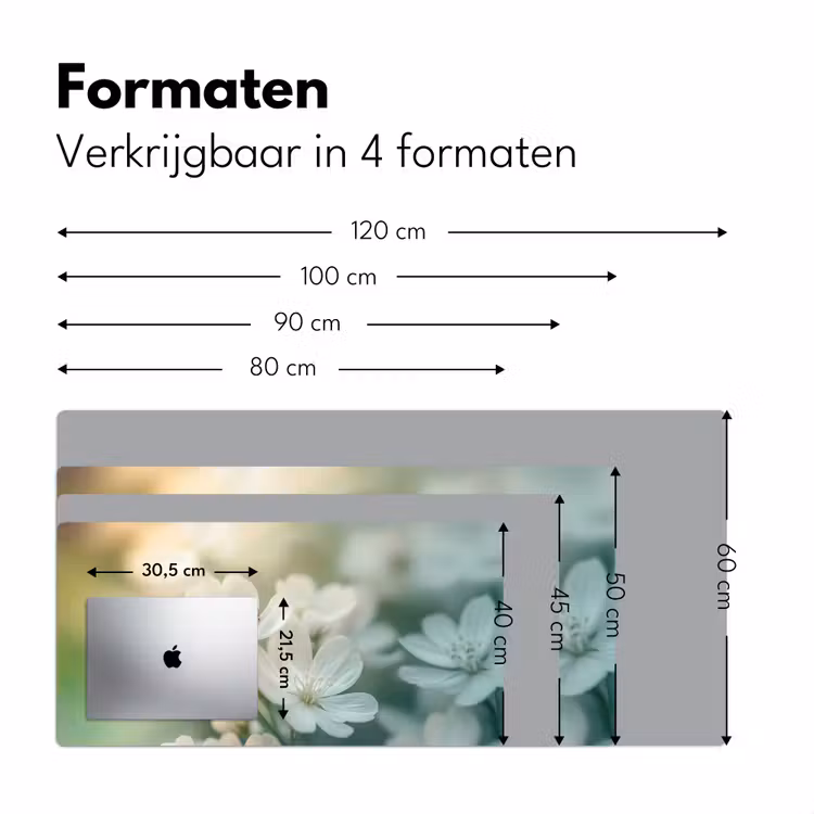 Lieveheersbeestje - Bloemen - Wit Muismat XXL klein -sfeer5