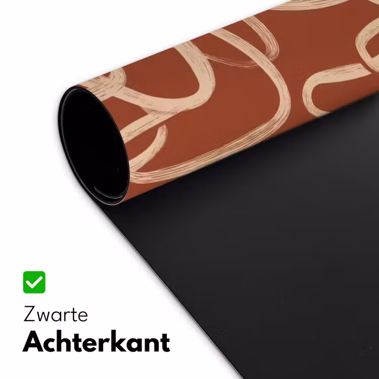 Lijnen - Abstract - Organisch - Terracotta - Crème Muismat XXL klein 681 -sfeer2