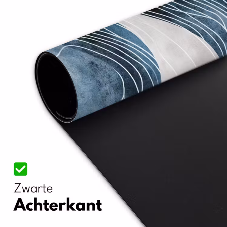 Lijnen - Golven - Abstract - Blauw Muismat XXL klein -sfeer2