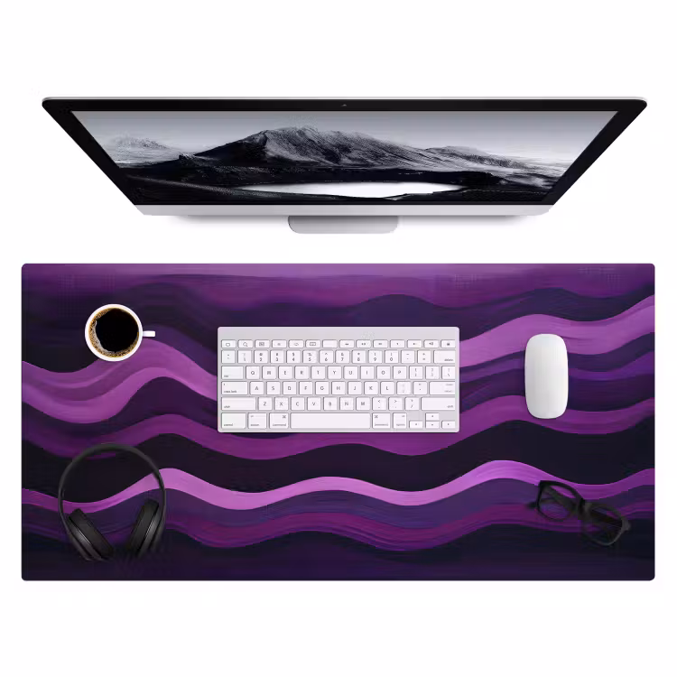Lijnen - Golven - Paars - Abstract Muismat XXL klein -3d