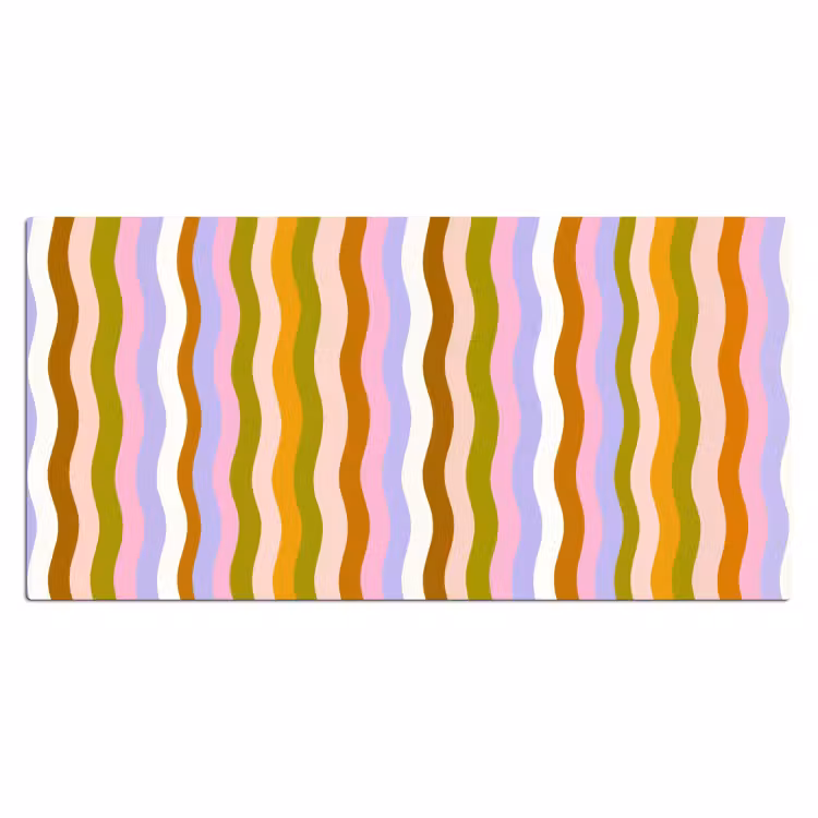 lijnen - Golven - Pastelkleuren - Patroon Muismat XXL klein -3d_leeg