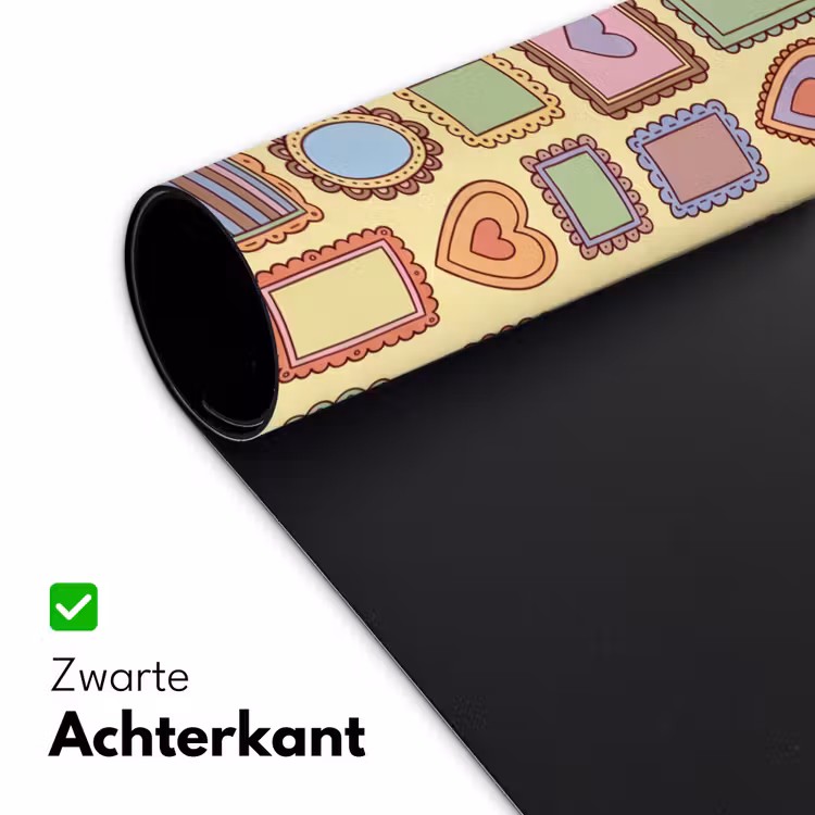 Lijst - Patroon - Hart - Speels - Kleurrijk Muismat XXL klein -sfeer2