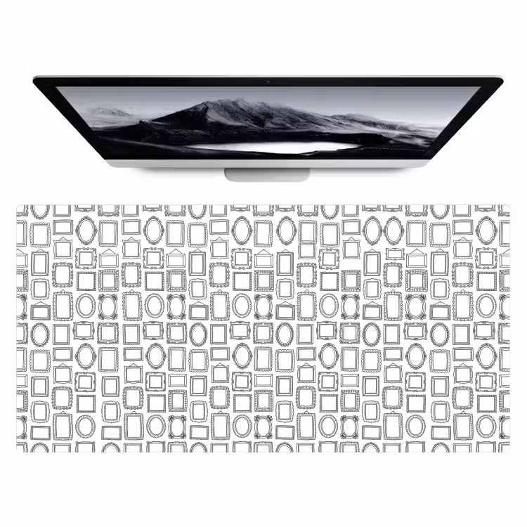 Lijsten - Patroon - Decoratie - Schets - Zwart-wit Muismat XXL klein -zzz3d