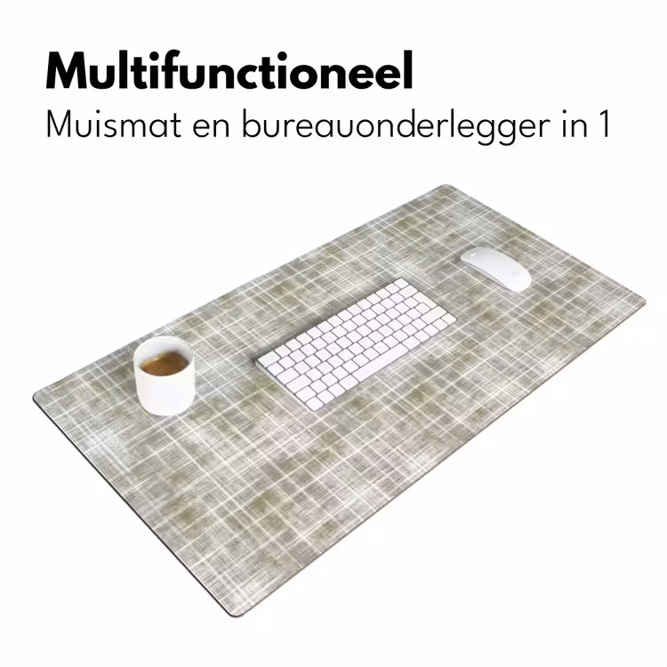 Linnen - Patroon - Groen Muismat XXL klein 681 -sfeer4