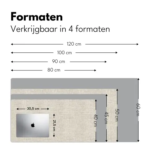 Linnen - Textuur - Beige Muismat XXL klein 681 -sfeer5