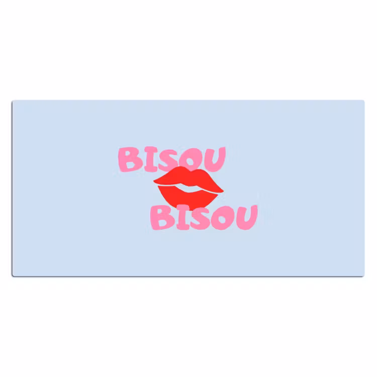 Lippen - Bisou - Blauw Muismat XXL klein -3d_leeg