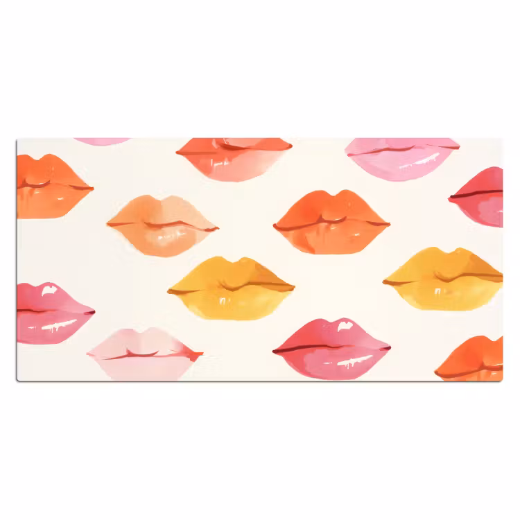 Lippen - Kleurrijk - Glanzend Muismat XXL klein -3d_leeg
