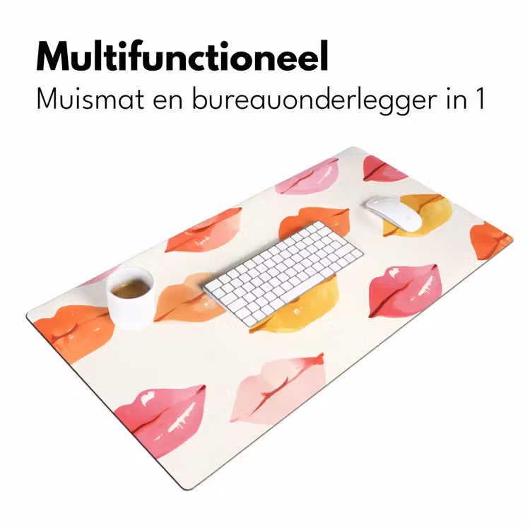 Lippen - Kleurrijk - Glanzend Muismat XXL klein -sfeer4