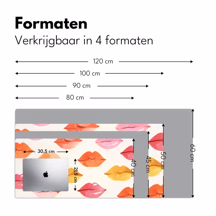 Lippen - Kleurrijk - Glanzend Muismat XXL klein -sfeer5