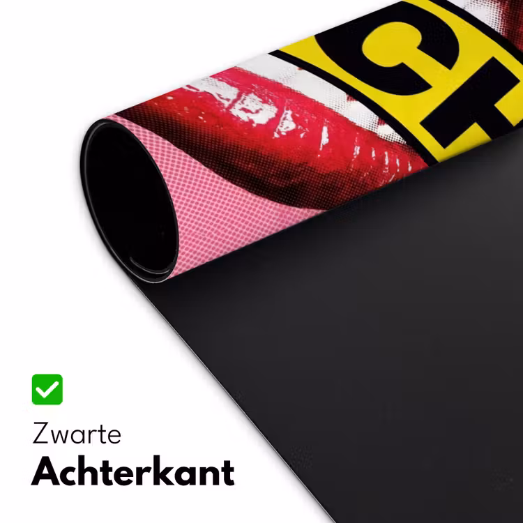 Lippen - Tekst - Kleurrijk Muismat XXL klein -sfeer2