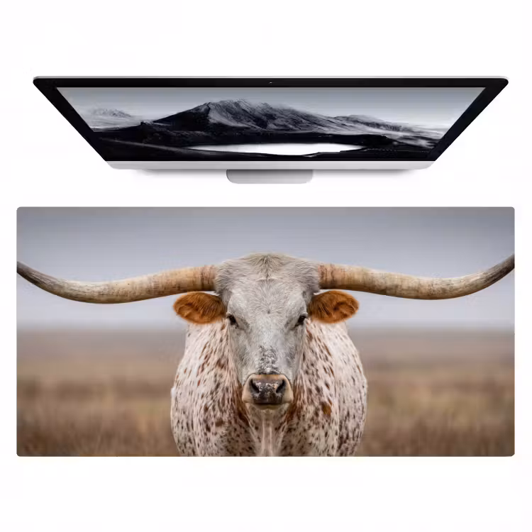 Longhorn - Grasveld - Dier Muismat XXL klein -zzz3d