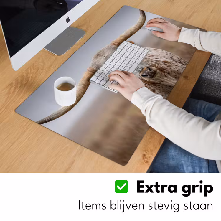 Longhorn - Grasveld - Dier Muismat XXL klein -sfeer3