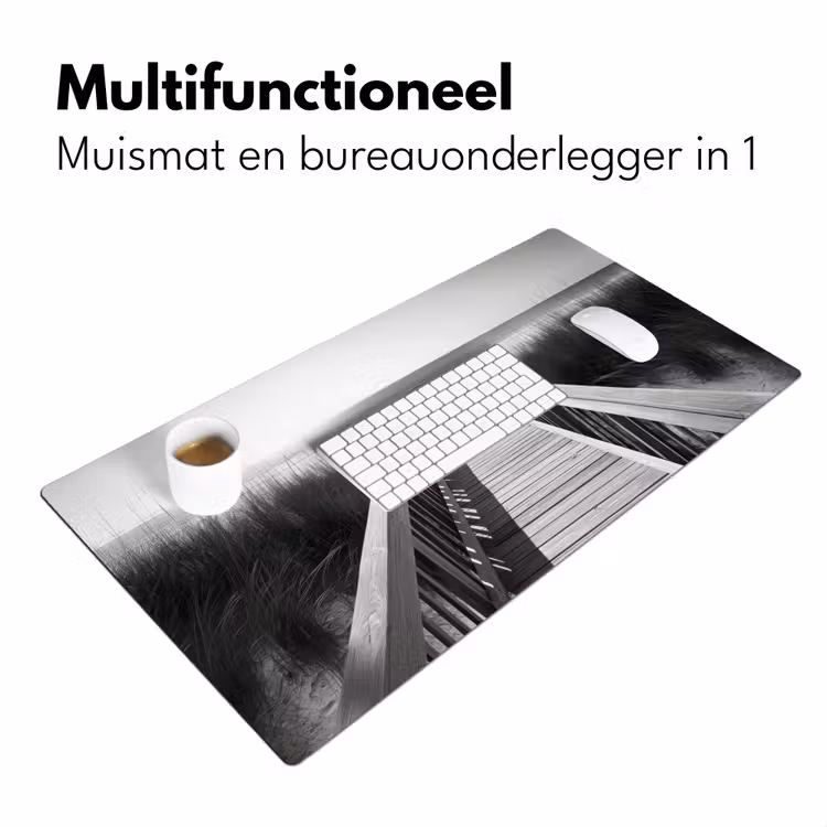 Loopbrug - Hout - Strand - Zee Muismat XXL klein -sfeer4