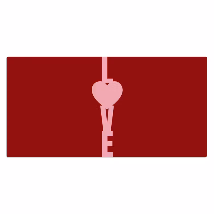 Love - Hart - Rood Muismat XXL klein -3d_leeg