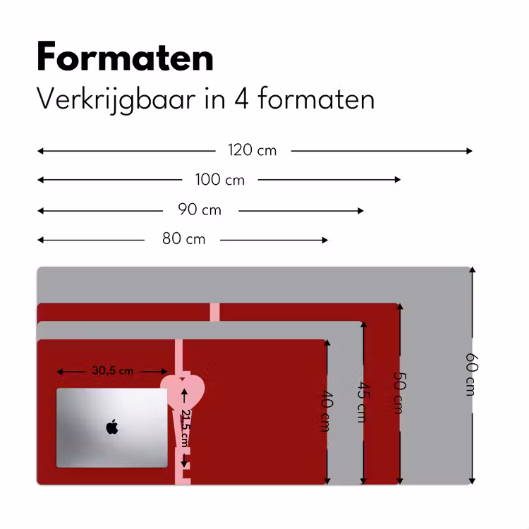 Love - Hart - Rood Muismat XXL klein -sfeer5