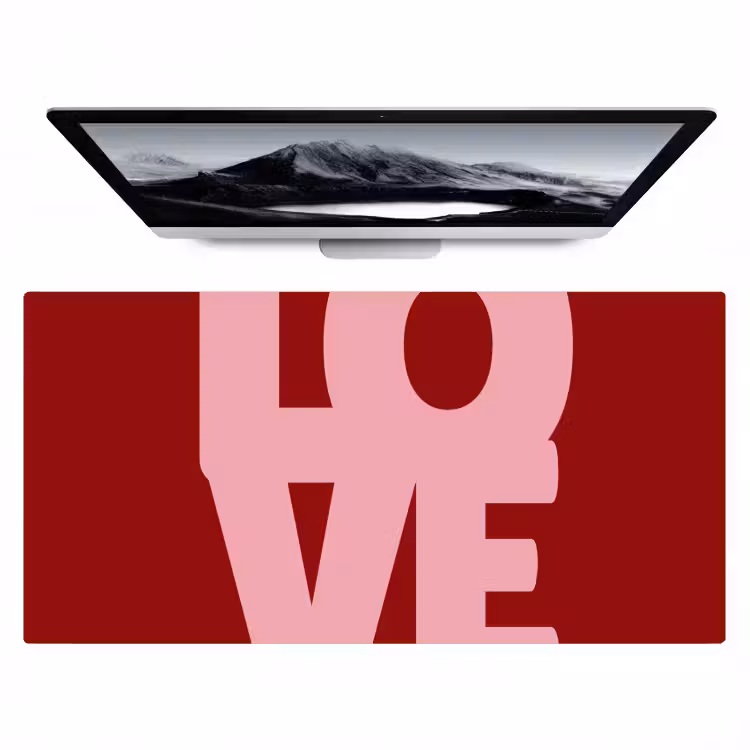 Love - Rood - Blokletters Muismat XXL klein -zzz3d