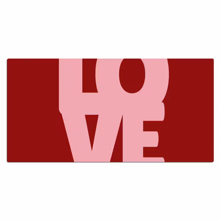 Love - Rood - Blokletters Muismat XXL klein -3d_leeg