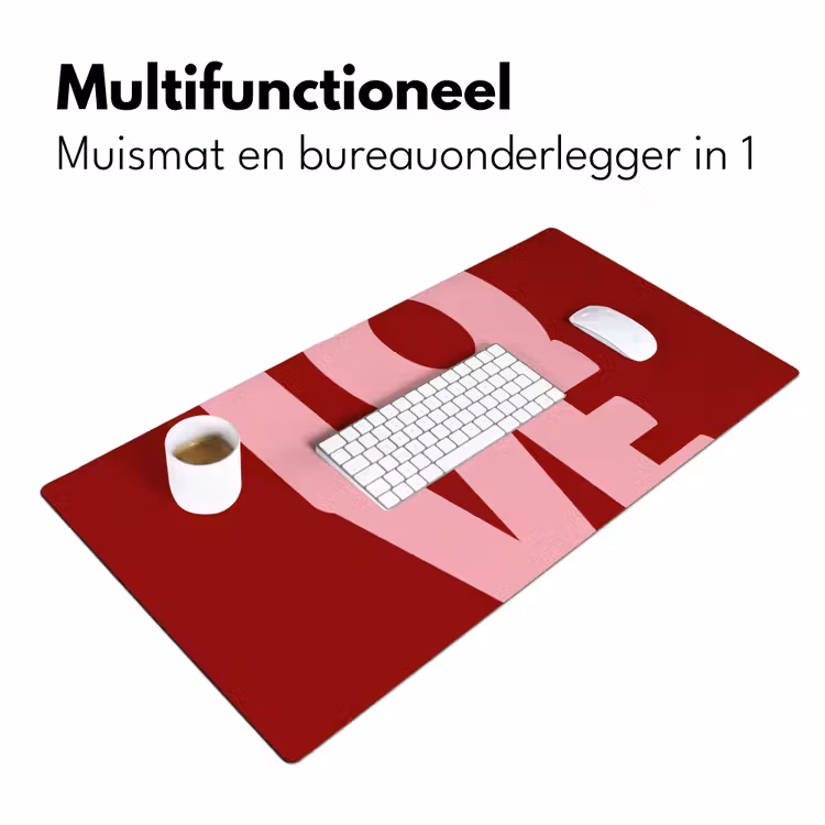 Love - Rood - Blokletters Muismat XXL klein -sfeer4