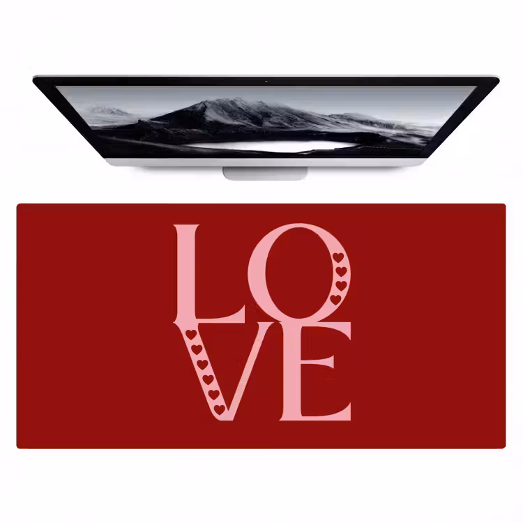 Love - Rood - Hatjes Muismat XXL klein -zzz3d