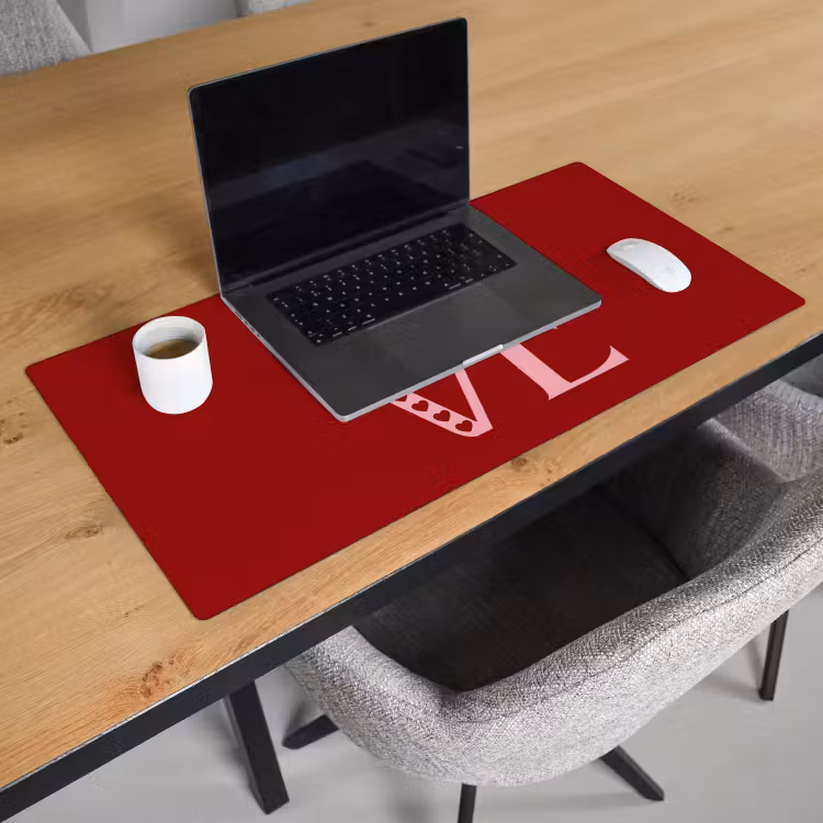Love - Rood - Hatjes Muismat XXL klein -sfeer1