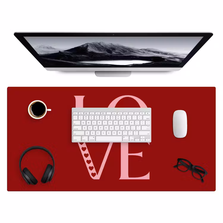 Love - Rood - Hatjes Muismat XXL klein -3d