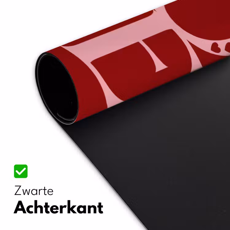 Love - Rood - Hatjes Muismat XXL klein -sfeer2