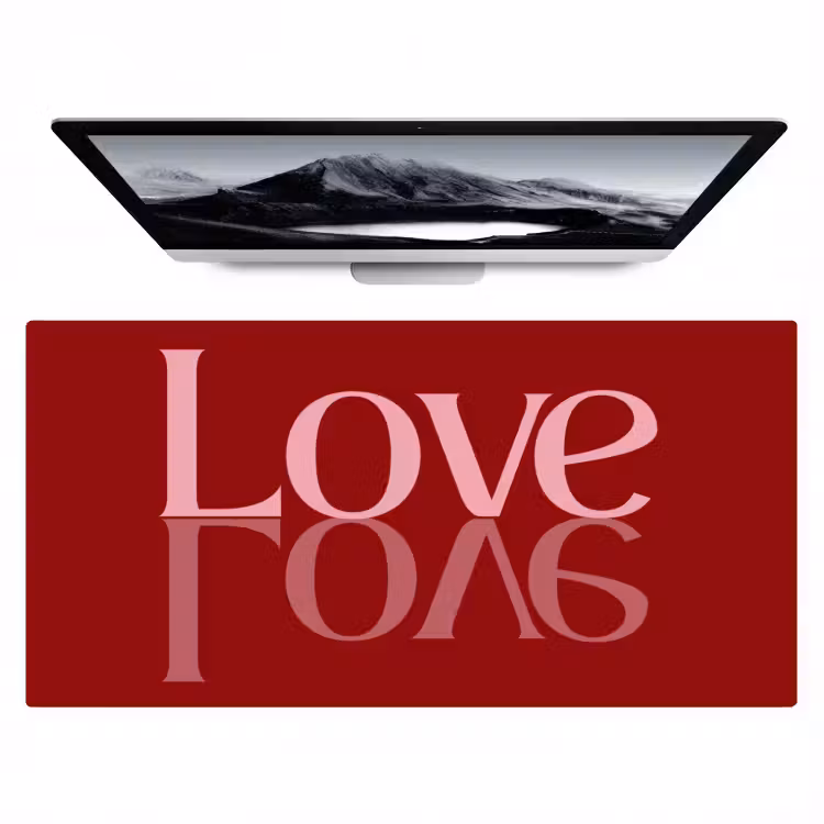 Love - Spiegeling - Rood Muismat XXL klein -zzz3d
