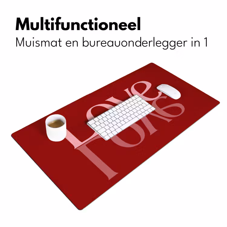 Love - Spiegeling - Rood Muismat XXL klein -sfeer4