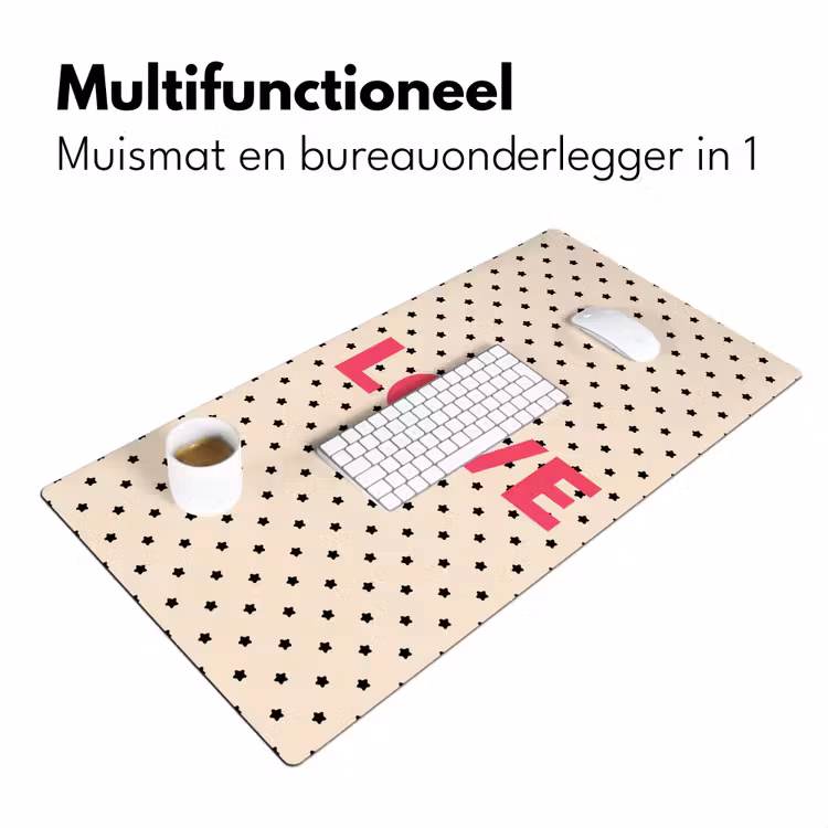 Love - Stippen - Roze Muismat XXL klein -sfeer4