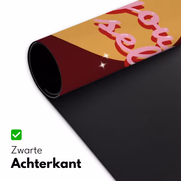 love your damn self - Cirkel - Glitter - Rood Muismat XXL klein -sfeer2