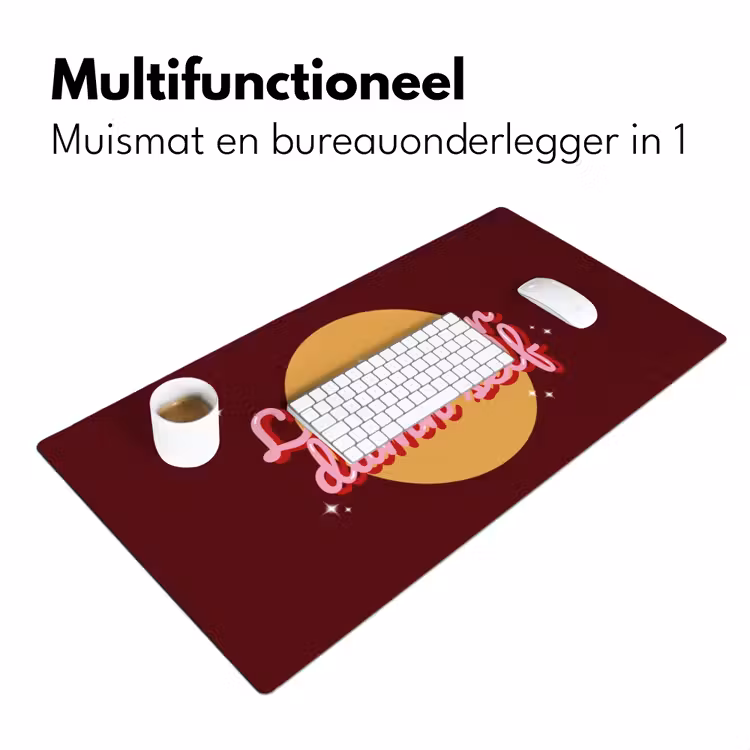 love your damn self - Cirkel - Glitter - Rood Muismat XXL klein -sfeer4