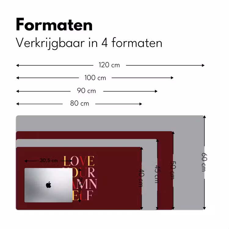 Love your damn self - Kleurrijk - Bordeaux Muismat XXL klein -sfeer5