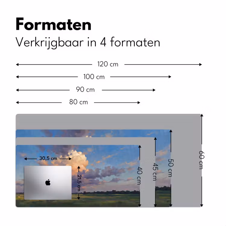 Lucht - Wolken - Landschap - Modern - Oranje Muismat XXL klein -sfeer5