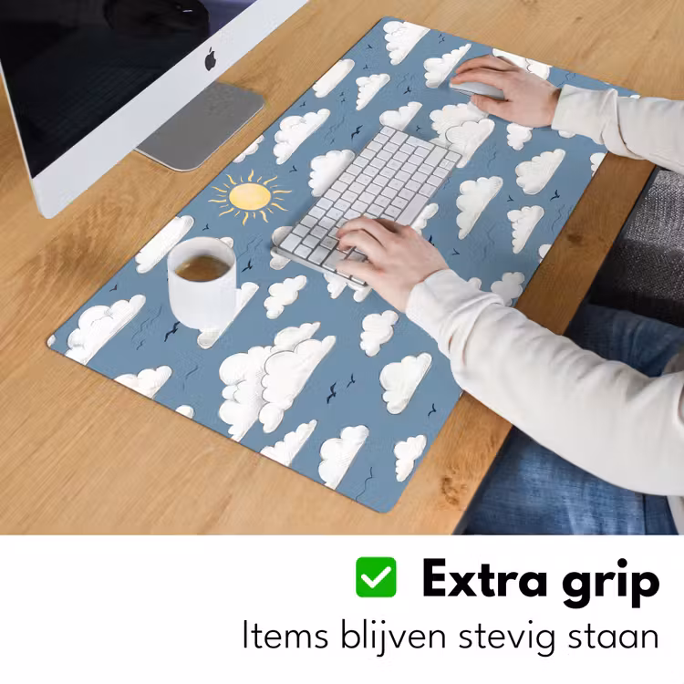 Lucht - Zon - Wolken - Natuur - Blauw Muismat XXL klein -sfeer3