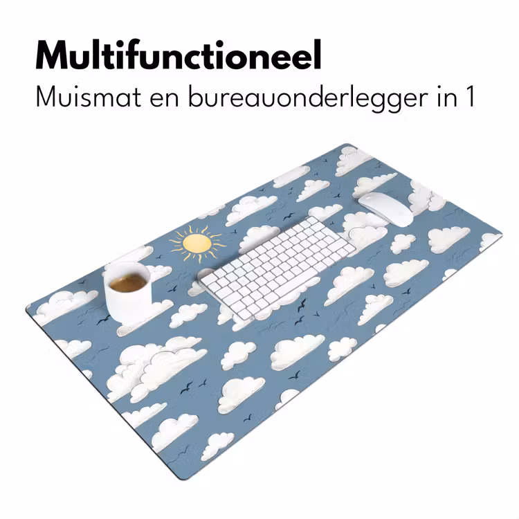 Lucht - Zon - Wolken - Natuur - Blauw Muismat XXL klein -sfeer4