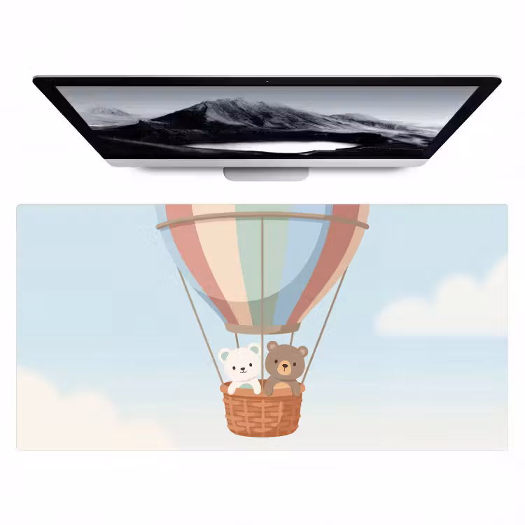 Luchtballon - Beren - Pastel Muismat XXL klein -zzz3d