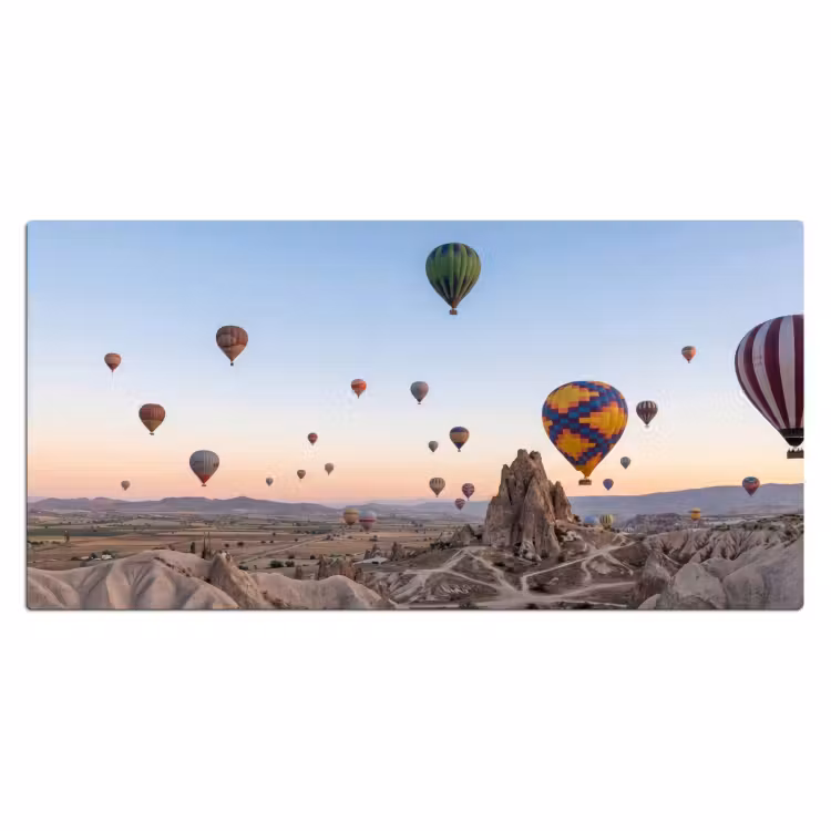 Luchtballonnen - Rotsen - Zonsopgang Muismat XXL klein -3d_leeg