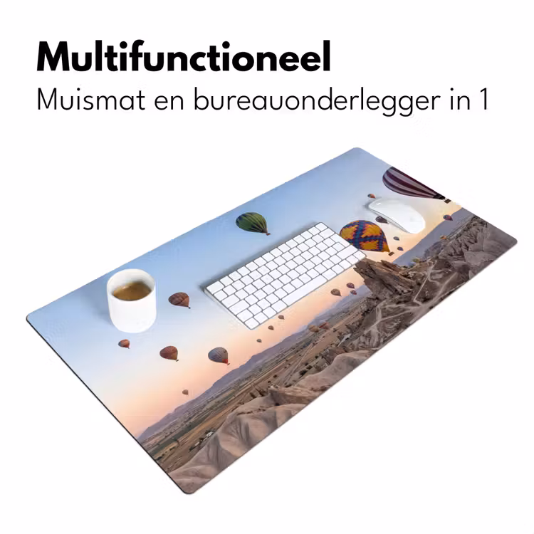 Luchtballonnen - Rotsen - Zonsopgang Muismat XXL klein -sfeer4