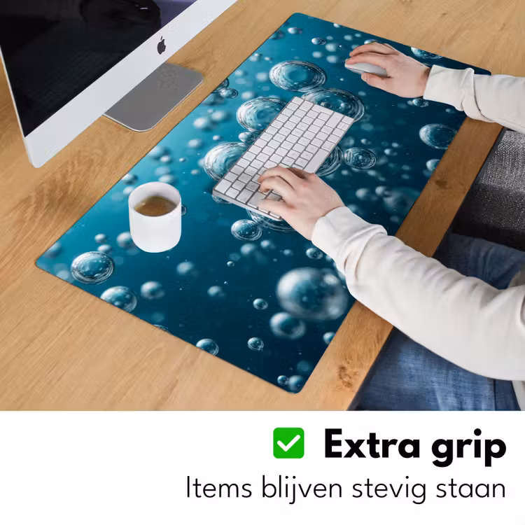 Luchtbellen - Dynamisch - Blauw Muismat XXL klein -sfeer3
