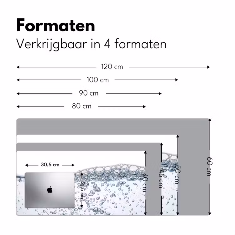 Luchtbellen - Water - Dynamisch Muismat XXL klein -sfeer5