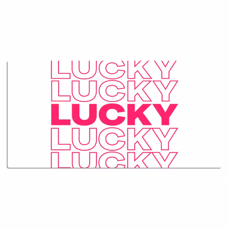 Lucky - Roze - Patroon Muismat XXL klein -3d_leeg