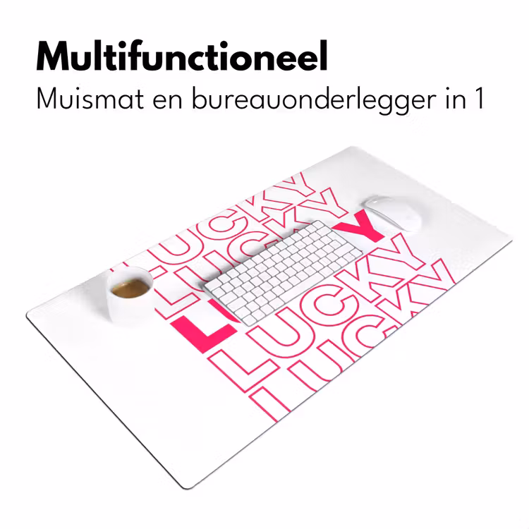 Lucky - Roze - Patroon Muismat XXL klein -sfeer4