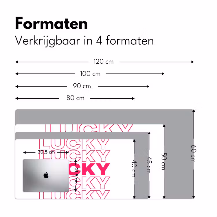 Lucky - Roze - Patroon Muismat XXL klein -sfeer5