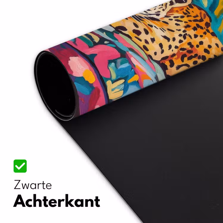 Luipaard - Kleurrijk - Tropisch Muismat XXL klein -sfeer2